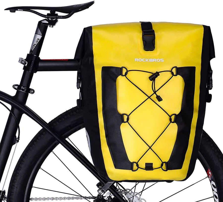 ROCKBROS Bike Pannier Waterproof 27L Large Capacity Bike Bag Yellow