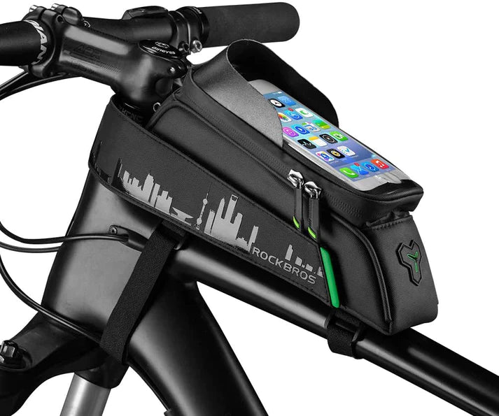 ROCKBROS Bike Phone Mount Bag Waterproof Front Frame Bag under 6.5"