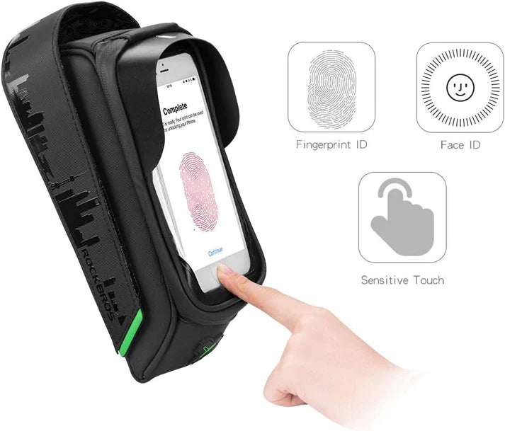 ROCKBROS Bike Phone Mount Bag Waterproof Front Frame Bag under 6.5"