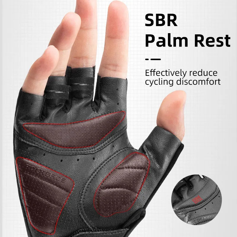 ROCKBROS Fingerless Male Cycling High Reflective Ant-slip Shockproof Gloves