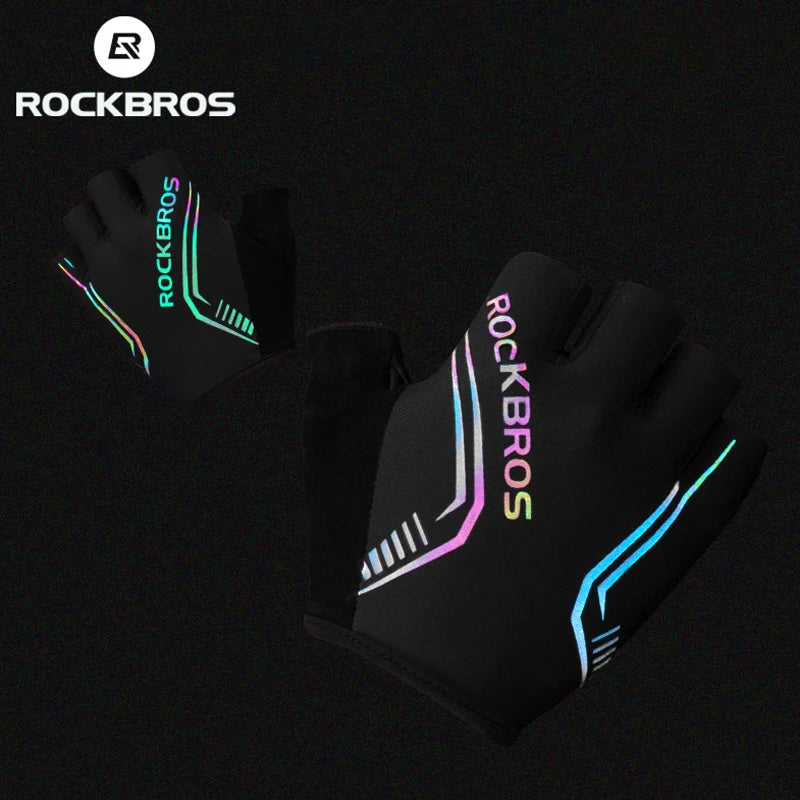 ROCKBROS Fingerless Male Cycling High Reflective Ant-slip Shockproof Gloves