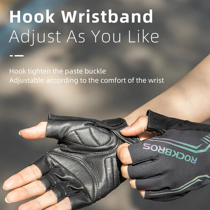 ROCKBROS Fingerless Male Cycling High Reflective Ant-slip Shockproof Gloves