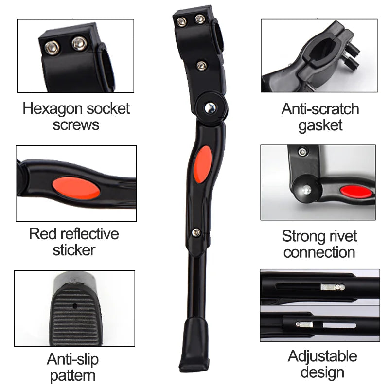 Universal Single point /Double point type Adjustable Mountain  Road Bicycle Kick Stand Aluminum for 24/26/27.5/29/700C