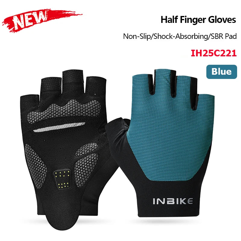 INBIKE Half Finger Cycling Gloves Breathable Shock-Absorption MTB Bicycle Gloves for Men And Women Summer Outdoor Sports Accessories