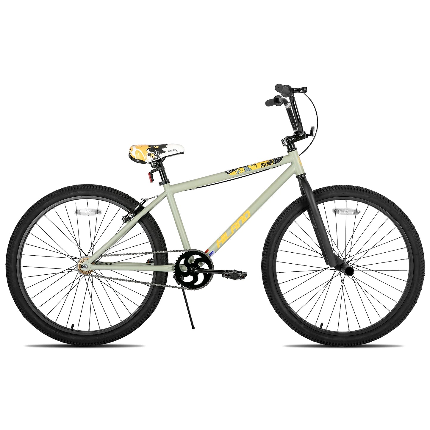 Hiland BMX Bike for Kids & Adults 20/24/26 Inch Unisex Steel Frame Dual Disc Brake Freestyle Bicycle with 2 Pegs Multi-Color Options