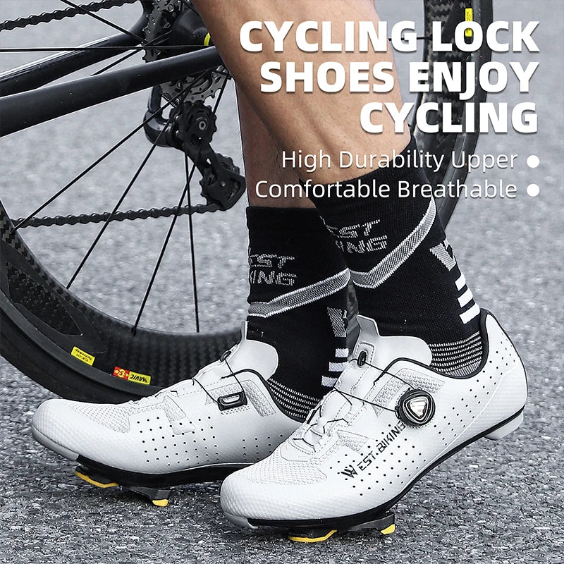 WEST BIKING Mens Cycling Cleat Lock Shoes