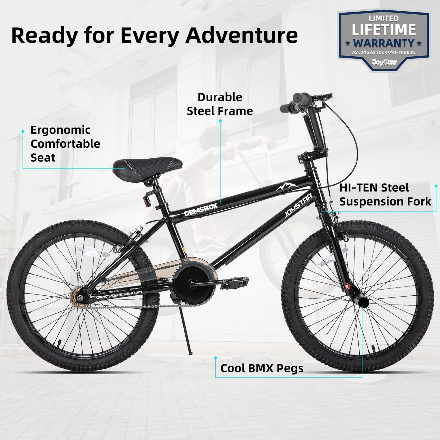 JOYSTAR 20 Inch BMX Bike for Kids, Freestyle Kids' Bicycles for Boys Girls Beginner Level Riders, Dual Hand Brakes, Single Speed
