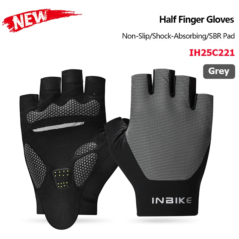 INBIKE Half Finger Cycling Gloves Breathable Shock-Absorption MTB Bicycle Gloves for Men And Women Summer Outdoor Sports Accessories