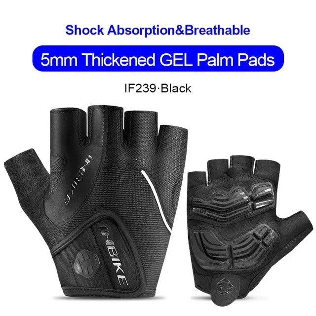 INBIKE Shockproof GEL Pad Half Finger Cycling Gloves Men Women Summer Sport Gym Fitness MTB Bicycle Gloves - Blue Red Black Green Grey