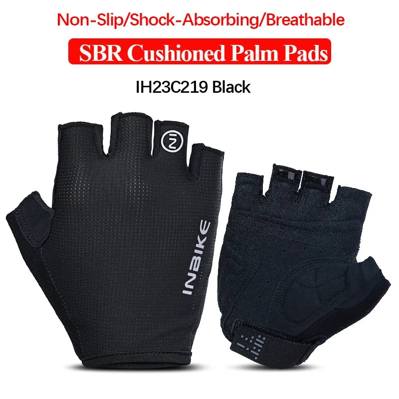 INBIKE Shockproof GEL Pad Half Finger Cycling Gloves Men Women Summer Sport Gym Fitness MTB Bicycle Gloves - Blue Red Black Green Grey