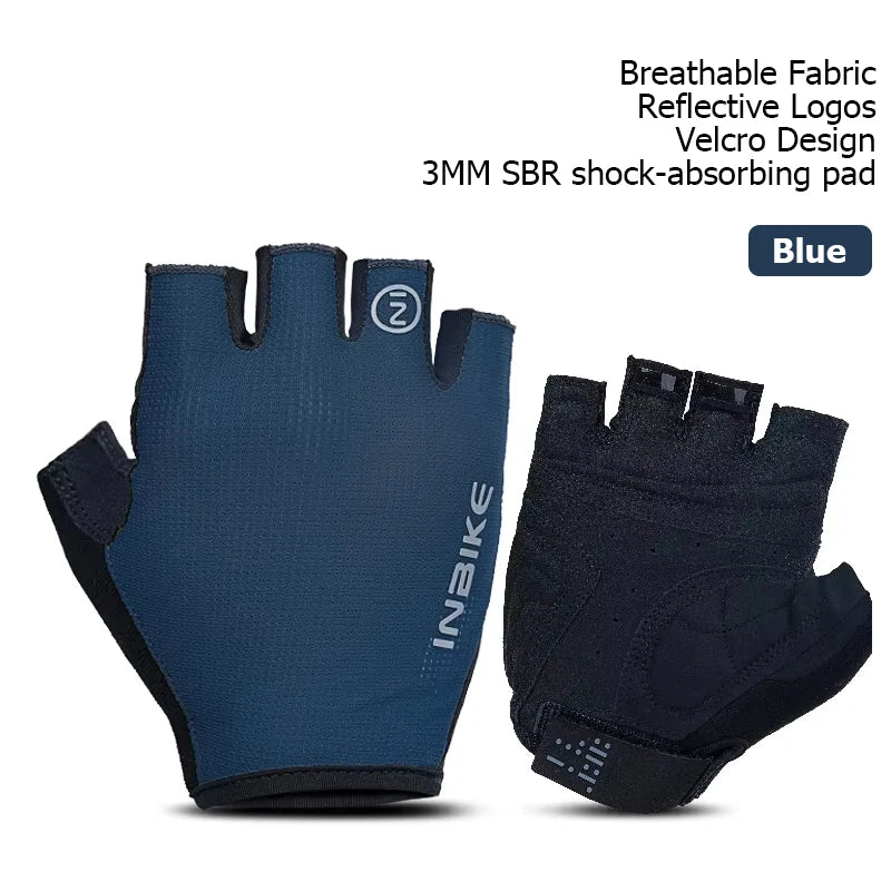 INBIKE Half Finger Cycling Gloves Breathable Shock-Absorption MTB Bicycle Gloves for Men And Women Summer Outdoor Sports Accessories