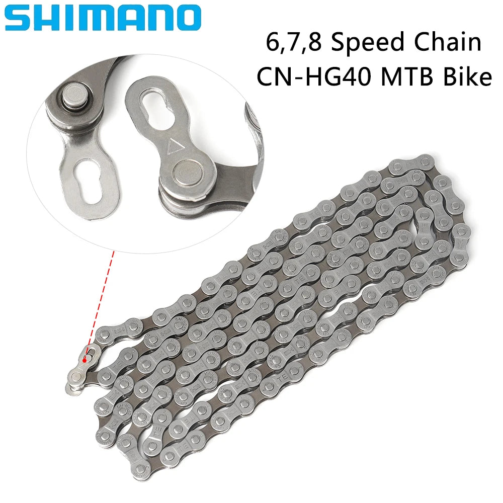 SHIMANO TOURNEY CN HG40 Bicycle Chain 116 Links Quick Link 6/7/8 Speed Compatible with Mountain Bike Original Cycling Parts