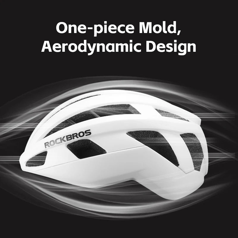 ROCKBROS Cycling Helmet Unisex Integrally-Molded Adjustable MTB Road Bike Sport Safe Hat with 8-15 Air Vents Thickened