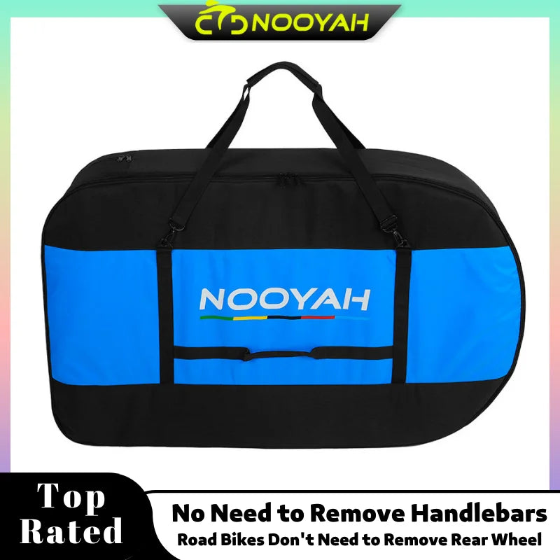 NOOYAH BK014 Bike Bag Bike Transport No Need Remove Handlebars, Wheels, MTB, Road Bike Case Three-Layer Fabric Foldable 2-in-1 Multi-Bag