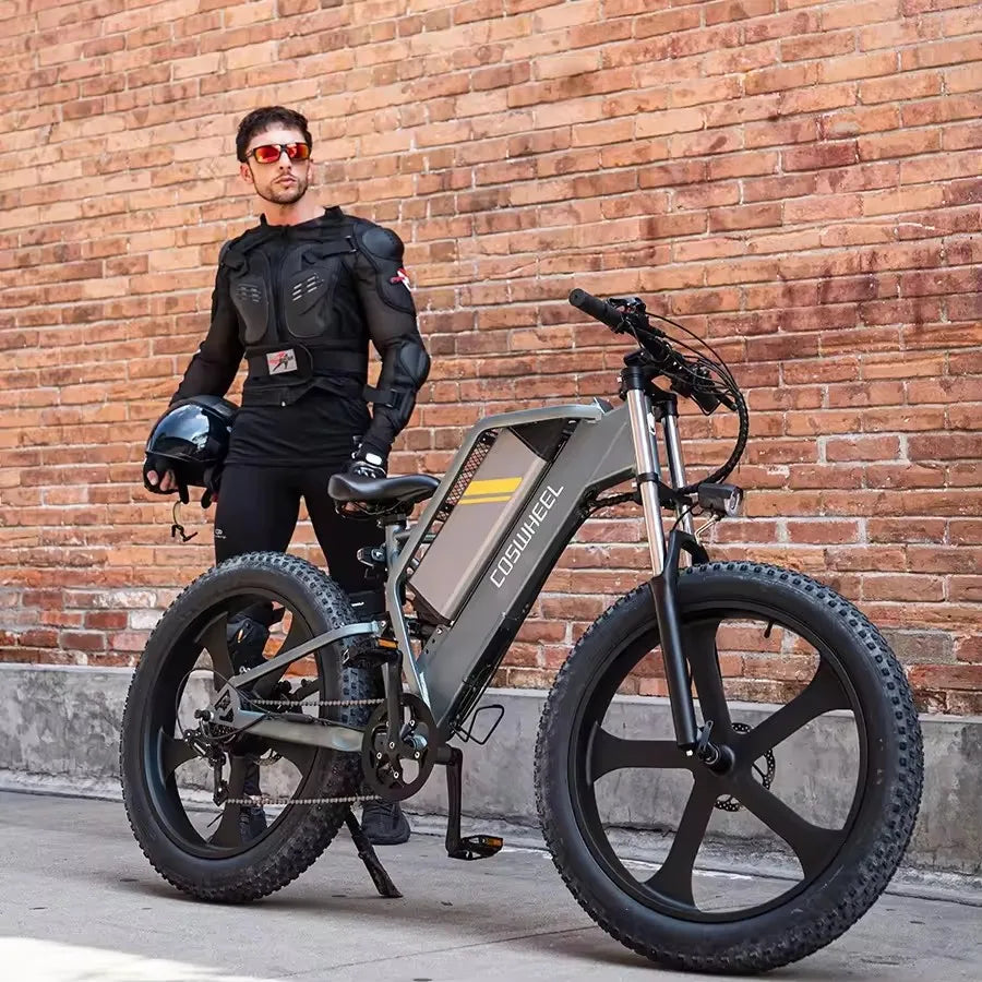 COSWHEEL T26 Electric Bike 26Inch Fat tires Adult Electric Mountain Bike 1500W/48V/25AH hydraulic brake ebike Off Road bicycle