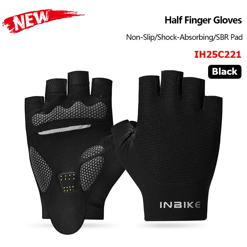 INBIKE Half Finger Cycling Gloves Breathable Shock-Absorption MTB Bicycle Gloves for Men And Women Summer Outdoor Sports Accessories