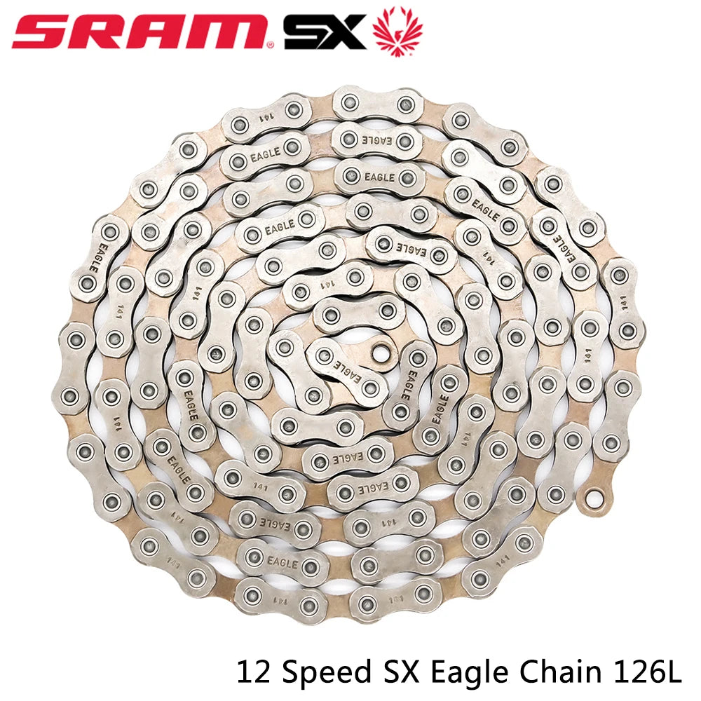 SRAM SX Eagle 12-Speed Bike Chain 126 Links MTB Road Compatible with Power-Lock Quick Link - Original Bicycle Chain Part