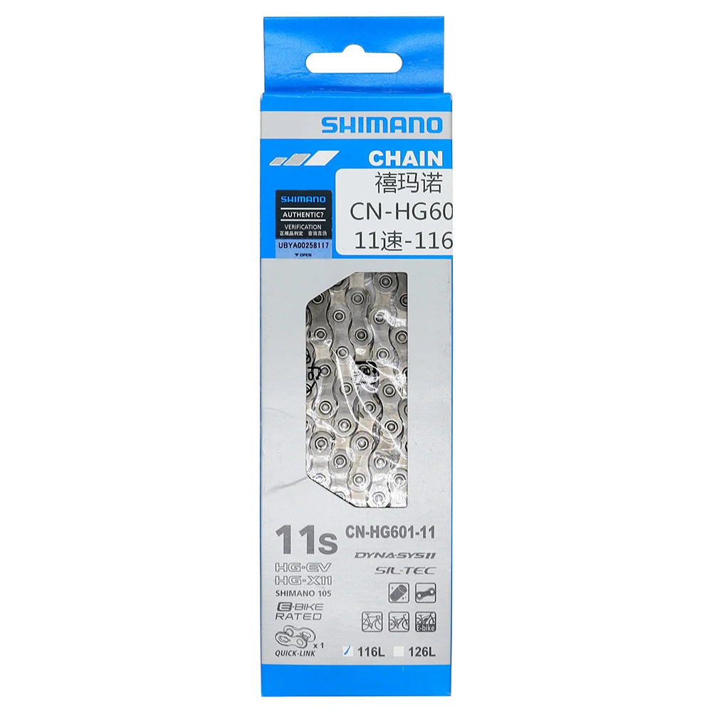 SHIMANO 11-Speed Bicycle Chain for MTB & Road Bike Quick-Link Compatible CN HG601 HG701 HG901 Original Bike Chain 11V 116L