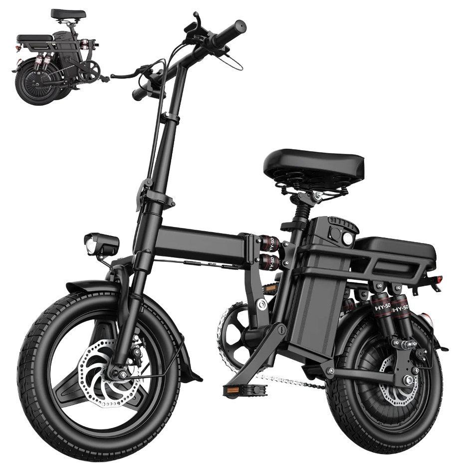 Electric Bike For Adults, Folding Electric Bike, 500W Peak Motor, Electric Bicycle With 14" Tire, 48V 20AH/15AH/10Ah Battery