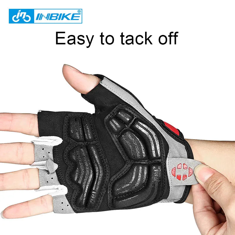 INBIKE Shockproof GEL Pad Half Finger Cycling Gloves Men Women Summer Sport Gym Fitness MTB Bicycle Gloves - Blue Red Black Green Grey