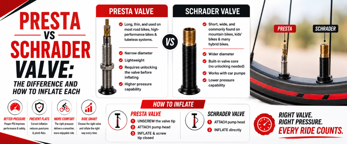 Presta vs Schrader Valve: The Difference and How to Inflate Each