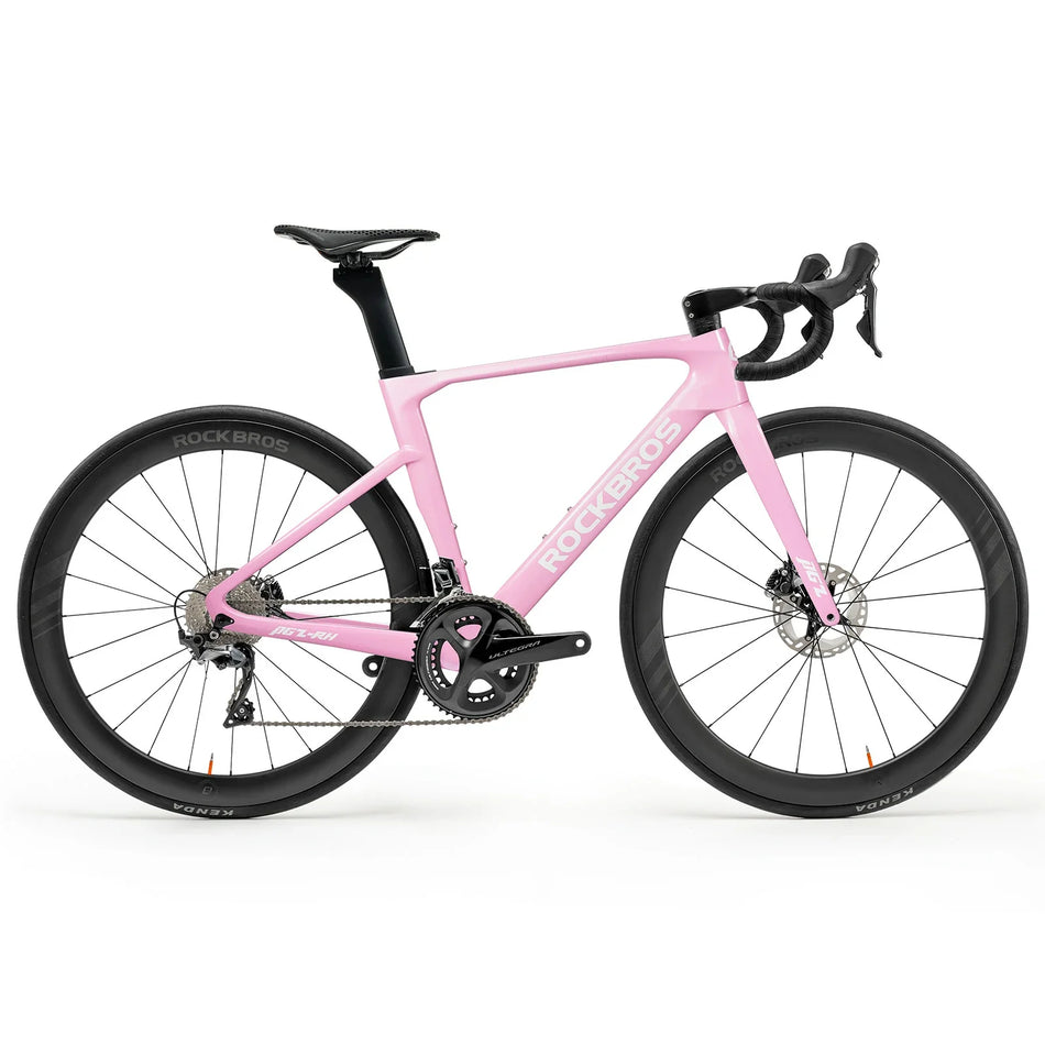 ROCKBROS PGZ Carbon Fiber Road Bike – Pink | Shimano 105 Di2 24-Speed Electronic Shifting Road Bicycle