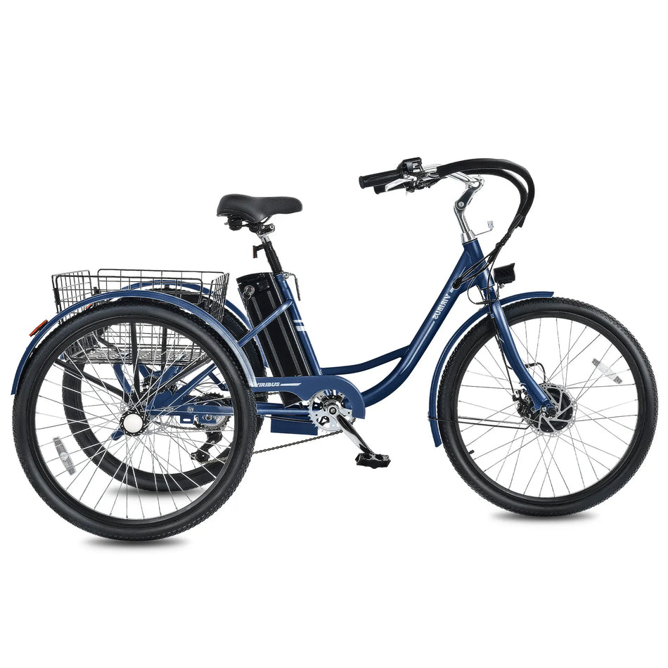 VIRUBUS 24''/26'' Electric Tricycle for Adults 7-Speed 350W Motor UL Certified 36V 13Ah Battery Comfortable Riding Experience