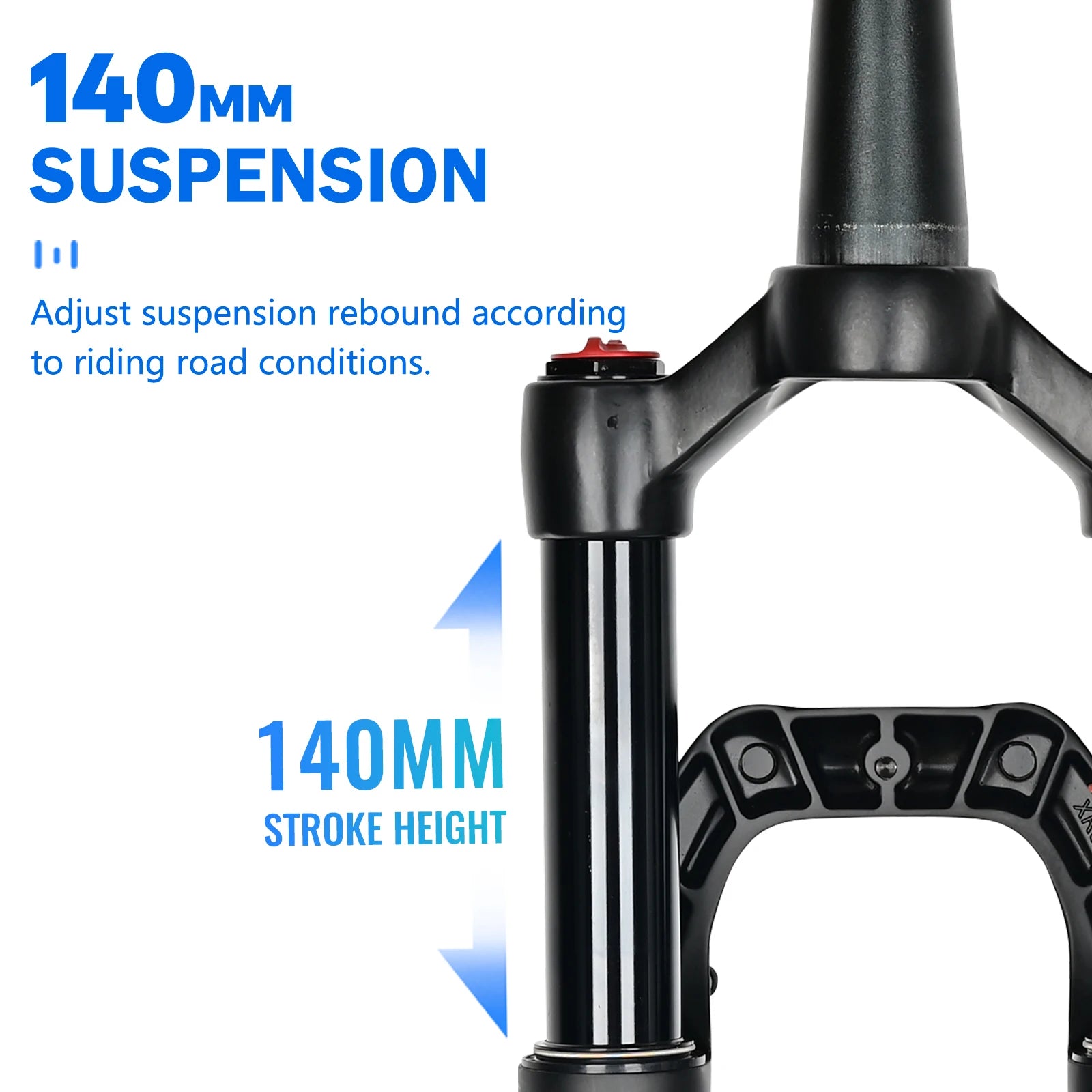 Nanlio X7 PRO 140mm Suspension Fork – Rebound Adjust Remote Lockout - Suspension Forks