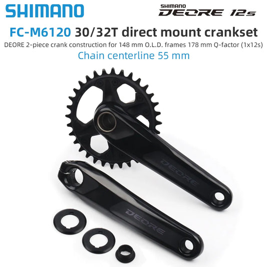 SHIMANO DEORE FC-M6120 12speed 175mm 32T 12S FRONT chainring crankset