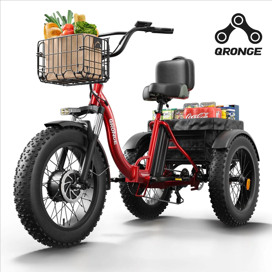 QRONGE Lava Electric Tricycle – 1200W Peak, 36V 20Ah, 20" Fat Tires