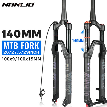 Nanlio X7 PRO 140mm Suspension Fork – Rebound Adjust Remote Lockout - Suspension Forks