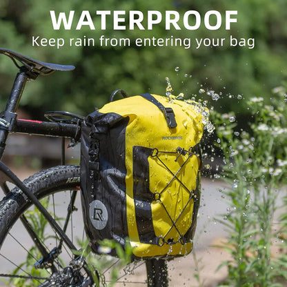 ROCKBROS Bike Pannier Waterproof 27L Large Capacity Bike Bag Yellow