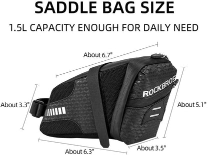 ROCKBROS Bike Saddle Seat Bag Under Seat 1.5L