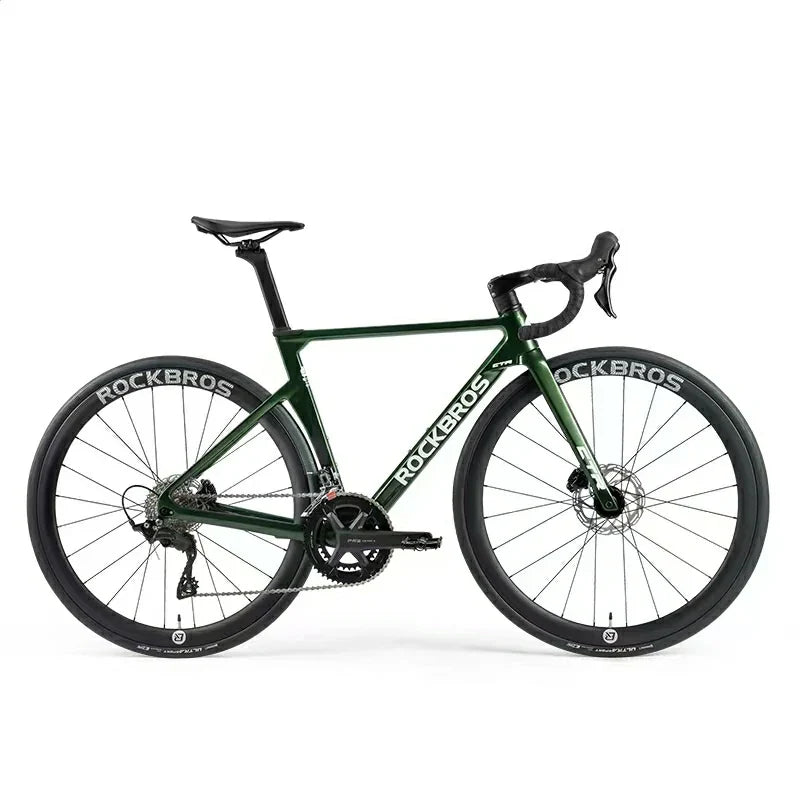 RockBros CTR Carbon Fiber Road Bike – Lightweight Green Performance Road Bike