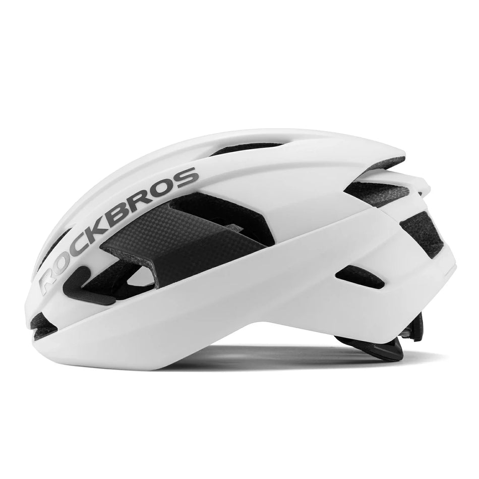 ROCKBROS Carbon Fiber Cycling Helmet – Lightweight Ventilated Road Bike Helmet with Antibacterial Lining & Adjustable 3D-GRID Fit