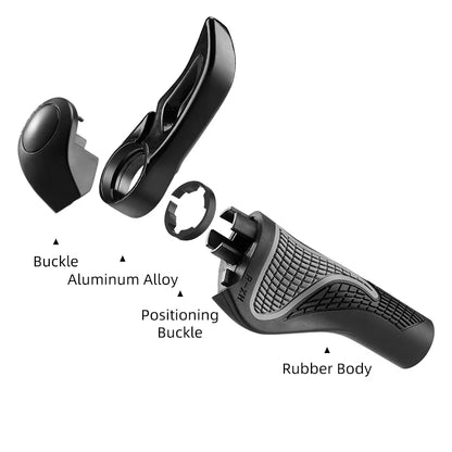 ROCKBROS MTB Bicycle Grips Horns Shofar Vice Handlebar Cycling Grips Shockproof, Dust-proof,  Rubber Bilateral Locked