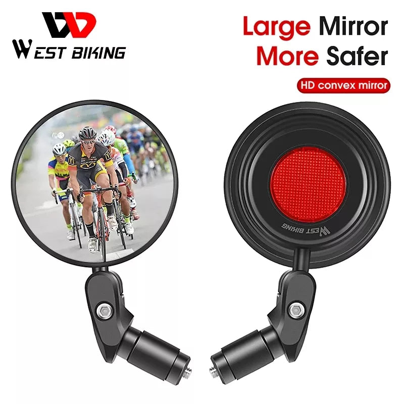 WEST BIKING 360 Rotate Bicycle Rearview Mirror Safety Cycling Rear View Mirror Bike Accessories For MTB Bike Handlebar Mirrors