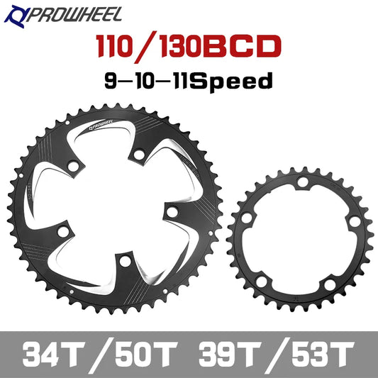 PROWHEEL 110-BCD/130BCD Road Bicycle Chainring Sprockets Double Chainwheel