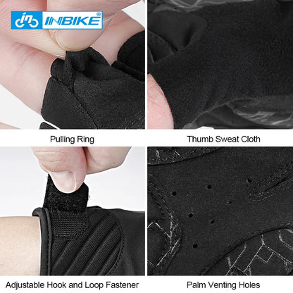 INBIKE Half Finger MTB Cycling Gloves Summer Bicycle Riding Gloves Palm Pad Reflective Men Mountain Road Bike Gloves Accessories