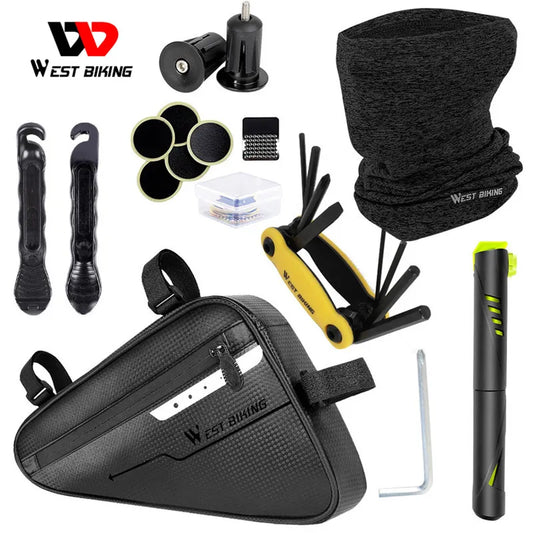 WEST BIKING Bicycle Tools Kit Includes Bike Pump, Bag Tools, Outdoor Cycling Equipment