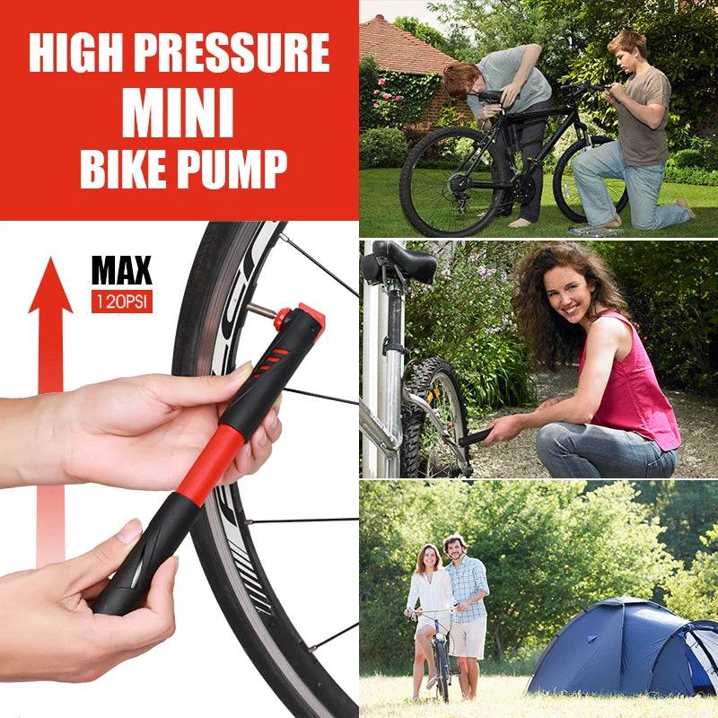 WEST BIKING 120 PSI Ultralight Portable Bicycle Pump AV/FV Multi Color