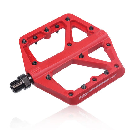 RACEWORK Bicycle Pedals MTB Nylom Pedal Ultralight Seal Bearings Flat Mountain Road Bike BMX Platform Pedal