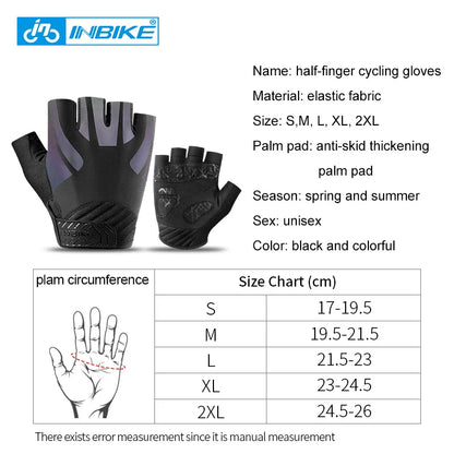 INBIKE Half Finger MTB Cycling Gloves Summer Bicycle Riding Gloves Palm Pad Reflective Men Mountain Road Bike Gloves Accessories