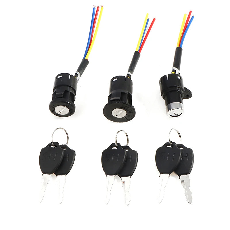 Universal Electric Bicycle Power Lock Battery Car Lock Ignition Switch Key Power Switch