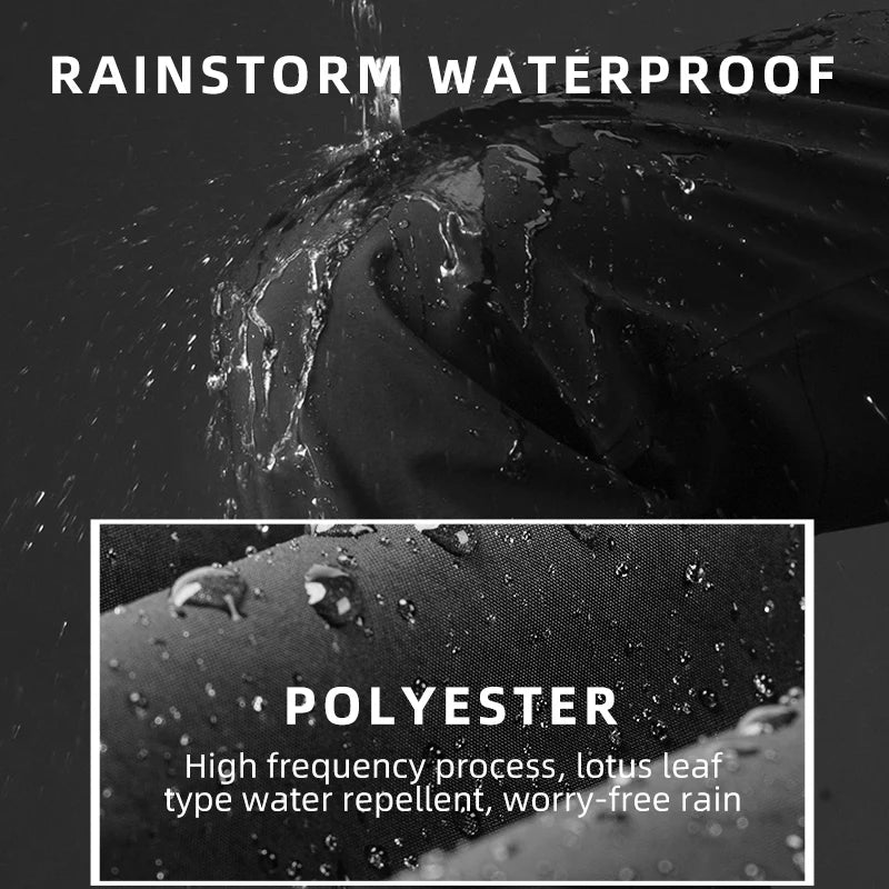 ROCKBROS Men's Cycling Pants Waterproof Breathable Anti-Sweat Elastic Waist Trousers for Bike Fitness Sports Black