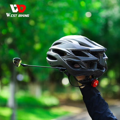 WEST BIKING Bicycle Helmet Mirror Flat Lightweight 360 Degree Bike Helmet Mounted Rear-view Mirror Bicycle Cycling Helmet Mirror
