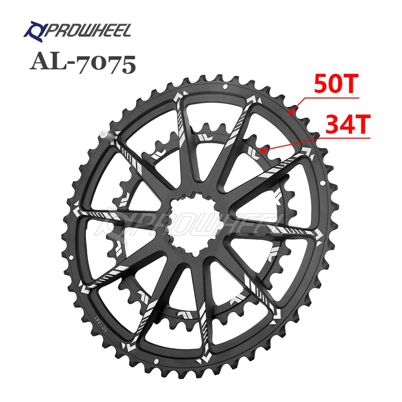 Prowheel DMA-821-TT Road Bike Crankset 9/10/11/12S Double Chainring Crank