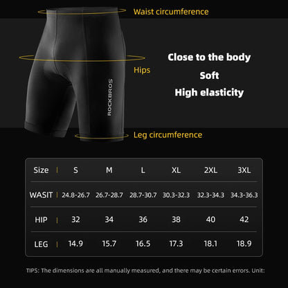 ROCKBROS Summer Cycling Shorts Breathable Bicycle Shorts Tights MTB Road Sport Bike Trousers Shockproof Sponge Pad Bike Shorts