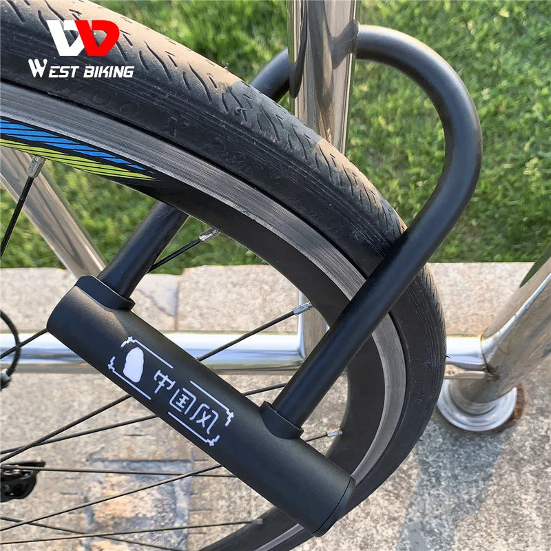 WEST BIKING Bike Lock With 2 Key Anti-theft Lock Zinc Alloy Convenient Motorcycle Cycing U Lock Bicycle Accessories