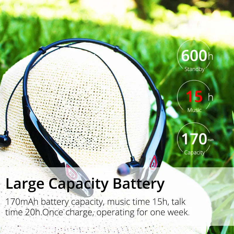 EARDECO Large Capacity Battery Handsfree Sport Wireless Headphones Wireless Earphones Bluetooth Earphone Headset with Mic Stereo